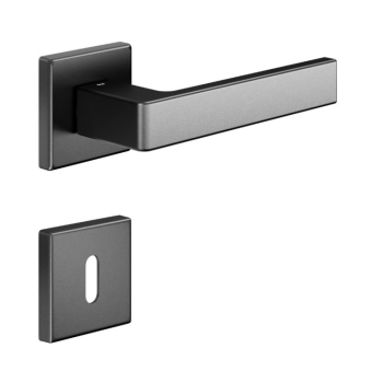 Maniglia Q Style DoorXe 264/14-Z per porta, rosetta quadra 50x7 mm foro Patent, Zama finitura Antracite