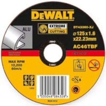 Disco abrasivo per taglio alluminio DeWalt per smerigliatrice, diametro 125 mm, spessore 1,6 mm