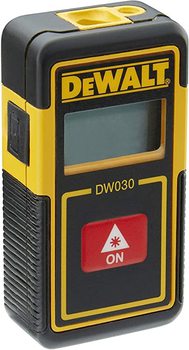Misuratore laser tascabile DeWalt, distanza 0-9 m, con batteria ricaricabile, precisione tipica +/- 6 mm
