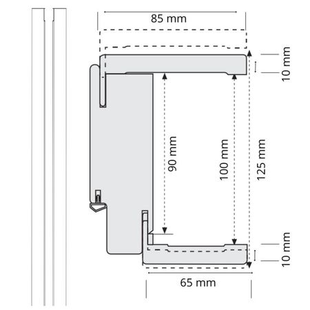 Coppia montante modello Q Door-Xe per porta Sinistra, dimensione 100x2100, coprifilo da 10 mm, listellare finitura Bianco Liscio
