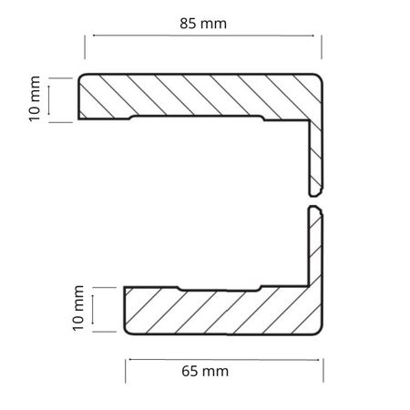Kit aste coprifilo piatto Door-Xe per telaio porta, dimensione 65/85x10x2250, aletta da 23 mm, confezione da 5 pz, multistrato finitura Bianco Liscio
