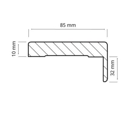 Kit aste coprifilo piatto Door-Xe per telaio porta, dimensione 85x10x2250, aletta da 32 mm, confezione da 5 pz, multistrato finitura Bianco Liscio