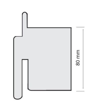 Foglio bussola Door-Xe per montante, Maschio-Femmina, dimensione 80x25x2180 mm, Multistrato Laminato TSS finitura Bianco Liscio