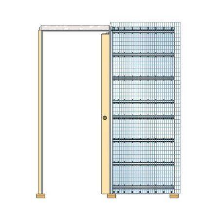 Controtelaio Unico Eclisse per porta scorrevole a scomparsa, modello per Intonaco, 1 anta, misura 800x2000x108 mm, portata 100 Kg