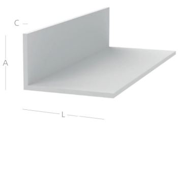 Coprifilo Angolo Exte in Pvc per serramento interno ed esterno, misure 60x40x2,5 mm, finitura Bianco in Massa