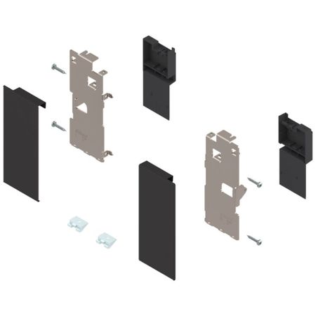 Set frontale ZI7.0KS0 Blum per cassetto interno Legrabox, altezza K, Acciaio finitura Nero Carbonio