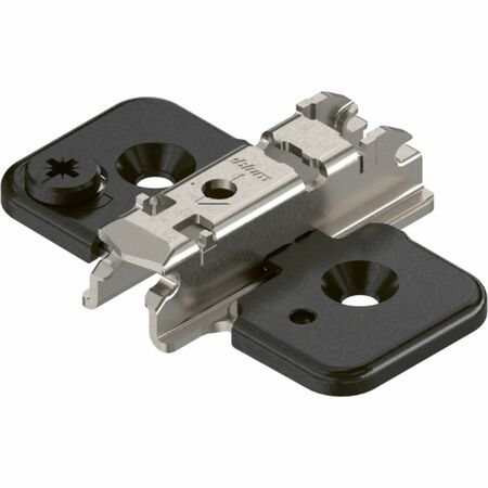 Piastrina di premontaggio 173h7100 Blum CLIP, a croce, altezza 0 mm, da avvitare con regolazione verticale a eccentrico, materiale Acciaio finitura Onice