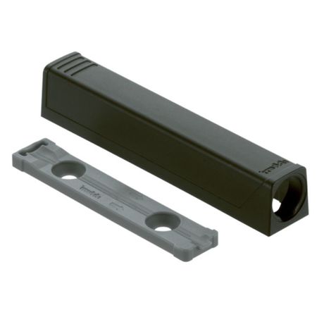 Piastrina di supporto diritta 956A1201 Blum, versione lunga per ante TIP-ON, finitura Nero Carbonio
