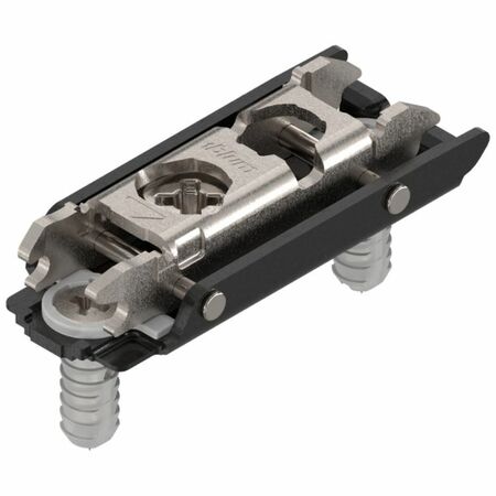 Piastrina di premontaggio 177h3100E Blum Clip, diritta, altezza 0 mm, Expando con regolazione verticale a eccentrico, finitura Nero Onice