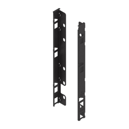 Set supporto schienale ZB7F000S Blum per Legrabox F, destro e sinistro, Acciaio finitura Nero Carbonio
