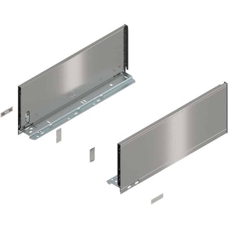 Set spondina C Legrabox 770C3502I Blum, altezza 177 mm, lunghezza 350 mm, Acciaio finitura Acciaio Inox Antimpronta