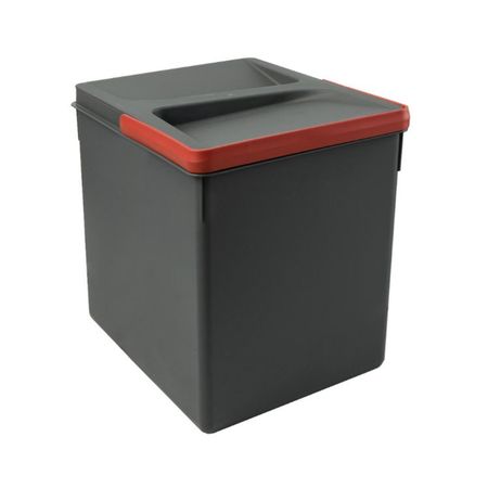 Portarifiuti Recycle Emuca per dispensa cucina, base  450-500 mm, altezza 216 mm, 1 cesti, Plastica finitura Grigio Antracite