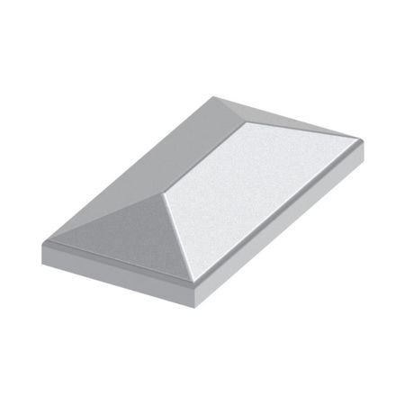 Cappello quadro con bordo VL2102.060.L1 Fac per copricolonna, dimensione 40x60 mm, altezza 16 mm, Acciaio finitura Naturale Lucido