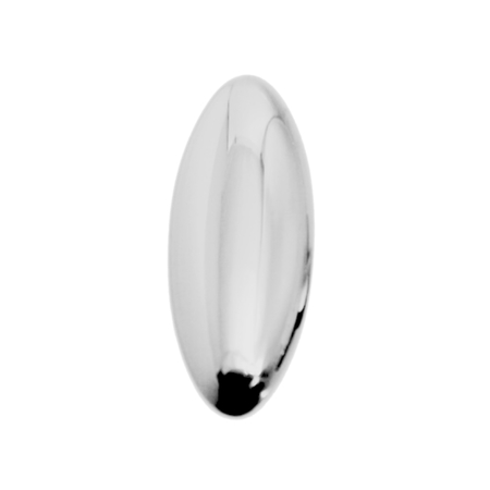 Pomolo ovale B137 Valli e Valli per mobile, dimensioni 13x35x20 mm, Ottone finitura Cromato