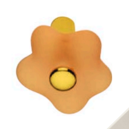 Pomolo a fiore B241 Valli e Valli per mobile, dimensione 36 mm, Ottone Nichelato Vetro finitura Topazio Opaco