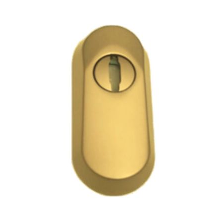 Defender ovale Iron Fiam per porte a profilo, con mostrina interna, spessore 12 mm, dimensione 79x36 mm, Acciaio finitura Oro Lucido