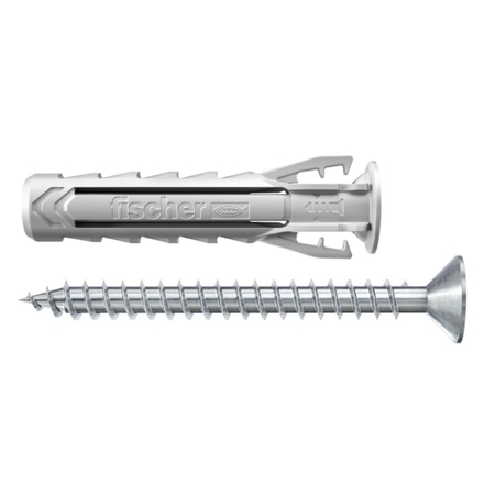 Tassello SX Plus S Fischer per fissaggio universale, diametro 8 mm, lunghezza 40 mm, vite sicurezza TPS, materiale Nylon