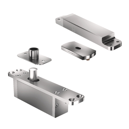 Kit System One FritsJurgens per porta a bilico, rotazione 360 gradi, portata 500 Kg, piastra rettangolare, Acciaio finitura Inox Satinato
