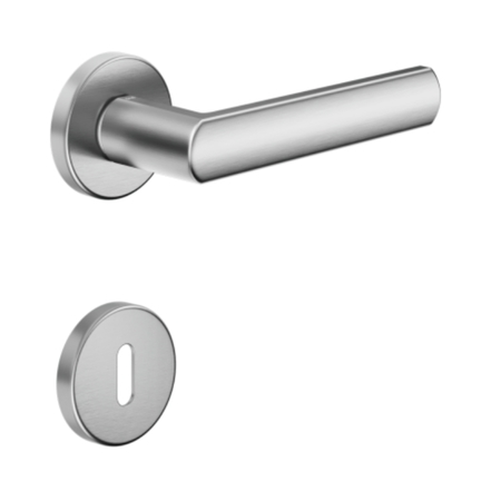 Maniglia Luce DND LC12P per porta, rosetta e bocchetta tonda 50x7 mm foro Patent, Zama finitura Cromo Satinato