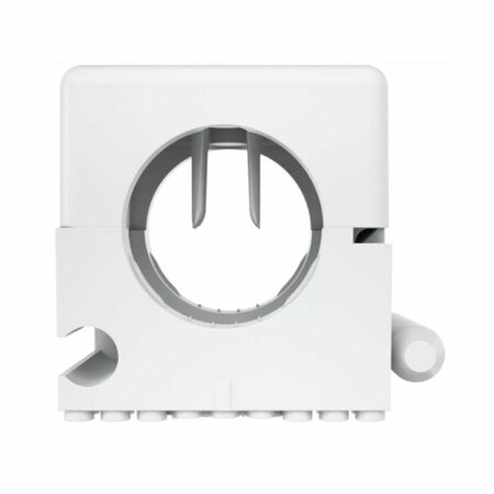 Clip Fischer fissatubo a sella SCH 23 - 32 in nylon, lunghezza 46,5 mm, altezza 50 mm, colore grigio