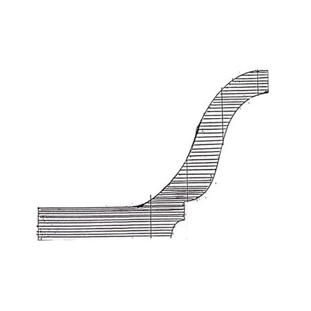 Cornice porta neon in gesso CO403 Ferexpert per soffitto e parete, armatura interna fibra di rete, dimensioni 125x85 mm, finitura Bianco