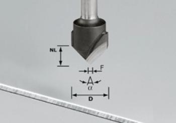 Festool Fresa per scanalature a V - HW gambo 8 mm HW S8 D18-135° (Alu)