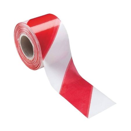 Nastro Segnaletico Bianco Rosso per Alta visibilità, dimensione 70 mm, lunghezza 200 m, Nylon