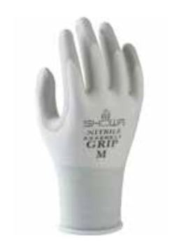 Guanti Showa 370W, in nylon, taglia L-8, finitura Grigio/Bianco