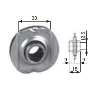 Testina a sfere estraibile Sames per tapparella avvolgibile, innesto 30 mm, boccola 18 mm (9+9), finitura Zincata