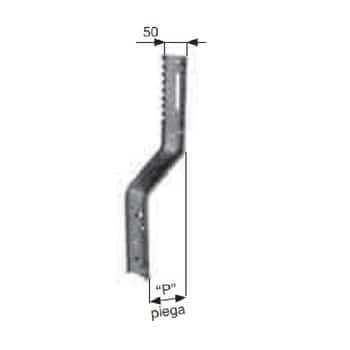 Supporto verticale a telaio tipo Torino Sames per tapparella avvolgibile, modello con piega 25 mm, finitura Zincata
