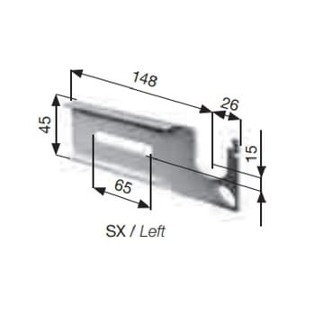 Mensola per supporto a telaio tipo Torino Sames per tapparella avvolgibile, modello diritto, lato sinistro, finitura Zincata
