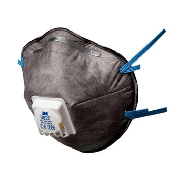 Respiratore monouso 9922 Serie 9000 3M per vapori organici, classe FFP2 NR D, con valvola, colore Grigio