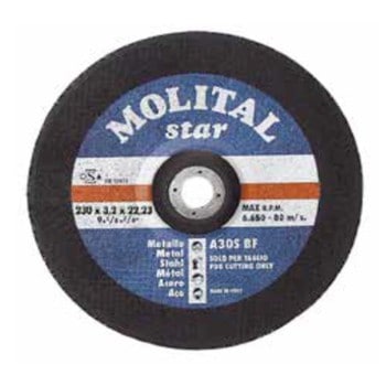 Disco rigido Molital Star per taglio ferro e acciaio, centro depresso, dimensioni 115x30x22 mm