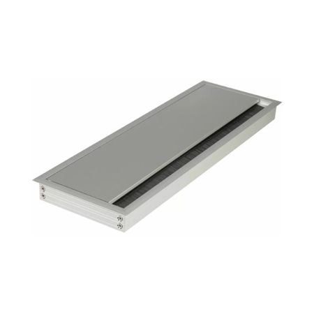Bocchetta passacavi C-360 Complement per scrivania e mobile, dimensione 120x360x25 mm, Alluminio finitura Argento Anodizzato