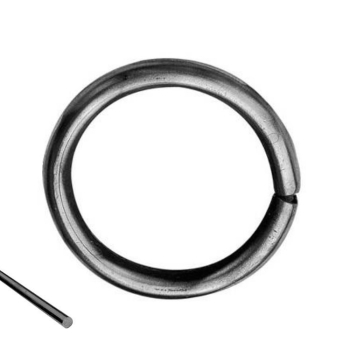 Cerchio liscio 1317/9 India per ringhiera, sezione 12 mm, diametro 100 mm, materiale Ferro Battuto