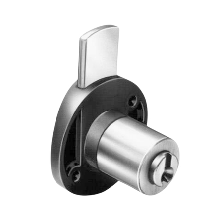 Serratura da applicare 2130 Meroni per cassetto, cilindro dimensioni 16,5x30 mm, levetta dritta P0, finitura Ottone Nichelato