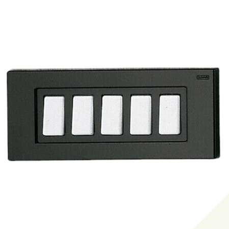 Placca coprinterrutore Tamigi T505 Olivari per interruttore luce da muro, 5 fori, finitura Bianco