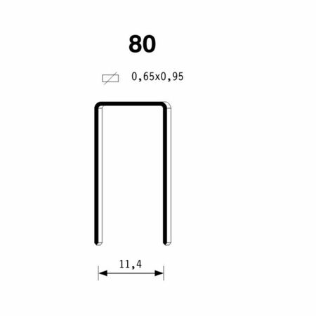 Punti 80/14 Rama per fissatrice, dimensione 0,65x0,95 mm, lunghezza 14 mm, Acciaio finitura Bronzato