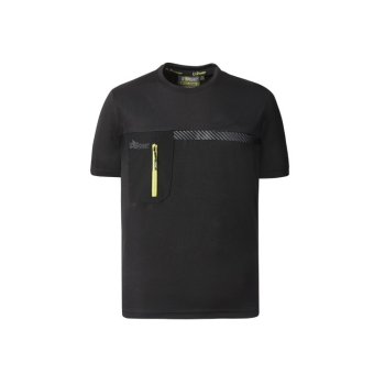 T-shirt U Power Christal da lavoro, tasca verticale, tessuto HeiQ Smart Temp termoregolazione, taglia L, colore Black Carbon