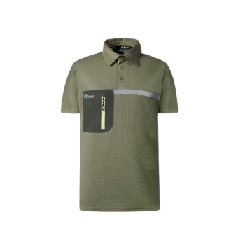 Polo U Power Libra da lavoro, tasca verticale, tessuto HeiQ Smart Temp termoregolazione, taglia L, colore Burnt Olive