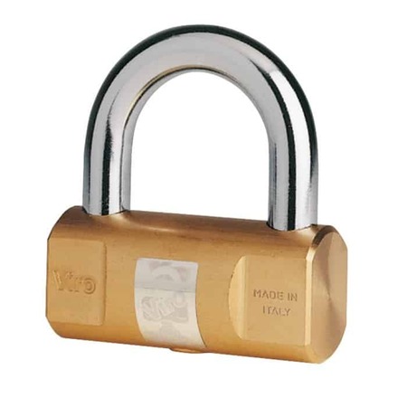 Lucchetto cilindrico 104 Viro, dimensioni 70x33x33 mm, diametro arco 12 mm, Acciaio e Ottone