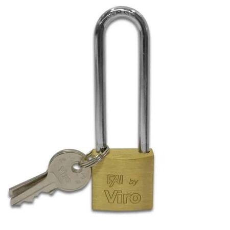 Lucchetti rettangolari 555.49 Fai by Viro, arco lungo 49 mm, dimensioni 50x41x17 mm, diametro arco 8 mm, Acciaio e Ottone