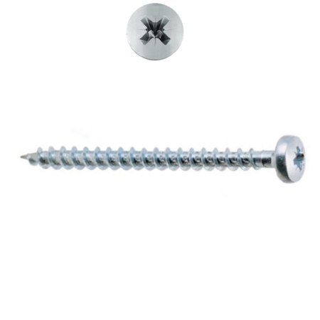 Vite TC 05062 Ambrovit per legno, impronta croce PZ, filetto totale, dimensioni 4x12 mm, Acciaio finitura Zincato