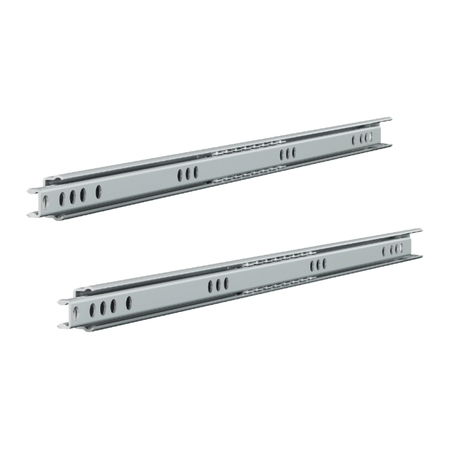 Guida a sfera 370 Omge per cassetto con scanalatura, estrazione parziale, lunghezza 283 mm, portata 8 Kg, finitura Zincato