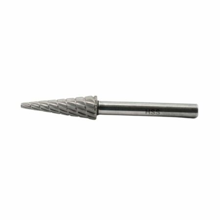 Fresa rotativa conica 81-19 Bassoli per metallo, dimensioni 12x30 mm, materiale HSS