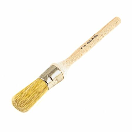 Pennello strozzato S.Z90 N° 4 Condor, per vernici e finiture, manico in legno grezzo, setola bionda, ghiera in Nichel