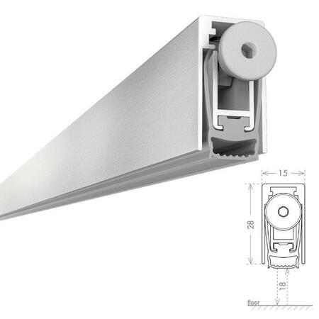 Parafreddo a incasso Drop 20 Maxi CCE per porta in legno, con fissaggio 3F, dimensioni 28x15 mm, lunghezza 530 mm
