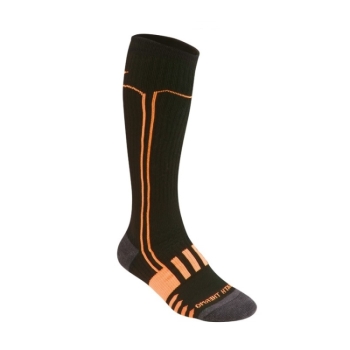 Calza termica uomo Mid Socks Mizuno da lavoro, lunga taglia L, colore Nero e Arancio