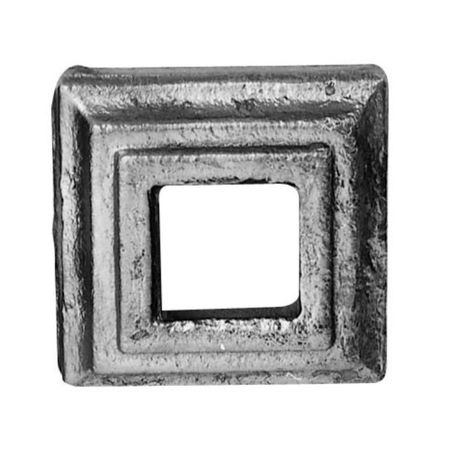 Piastra di copertura 819/3 India per cancello, foro quadro 20x20 mm, dimensioni 50x50x19 mm, materiale Ferro Battuto
