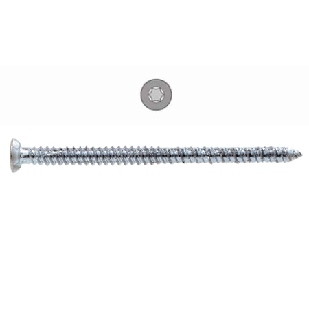 Vite da muro testa piana GS 01 Tecfi per calcestruzzo, dimensioni 7,5x135 mm, inserto T30, finitura Zincato